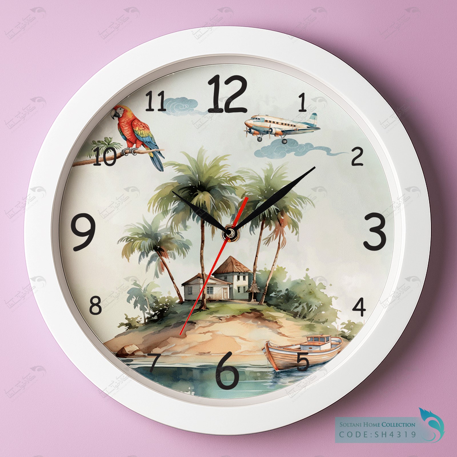 ساعت دیواری پسرانه طرح جزیره ساعت دیواری پسرانه طرح جزیره
